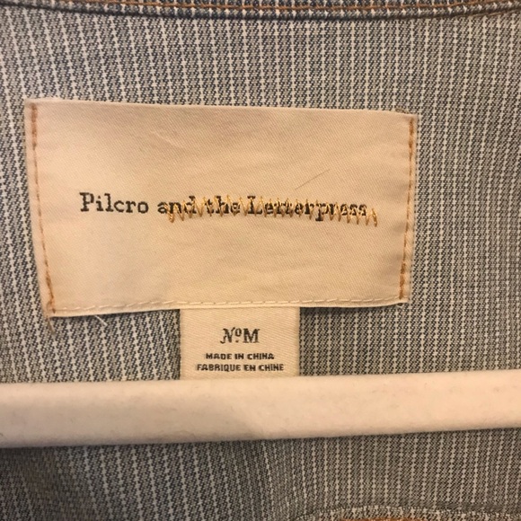 Anthropologie Pilcro Classic Denim Railroad Stripe Jacket - Picture 4 of 9